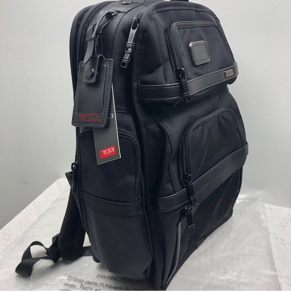 tumi alpha t-pass business class brief backpack - Pack - Men's and Women's Work and Travel Laptop with Padded Adjustable Strap - Fits Up to 15" Screen Approximately 16in x 12.25in x 7in TUMI Alpha 3 T-Pass Business
